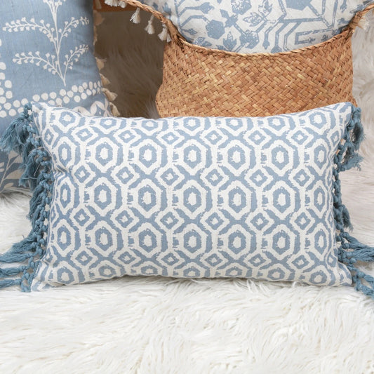 1Pc Light Blue Geometric Printed Throw Pillow Covers