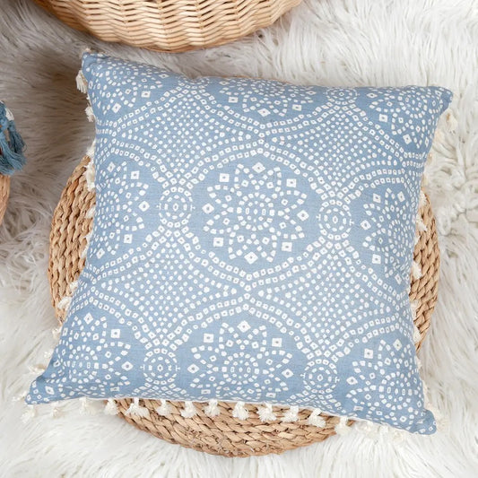 1Pc Light Blue Geometric Printed Throw Pillow Covers