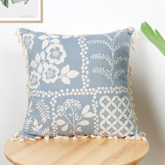 1Pc Light Blue Geometric Printed Throw Pillow Covers