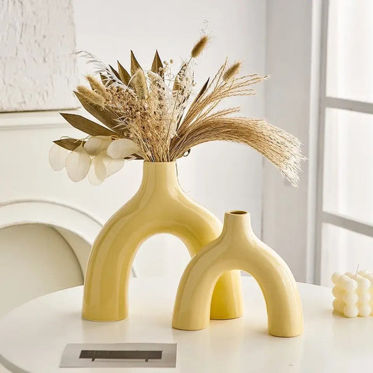 Yellow Nordic Home Modern Ceramic Vase