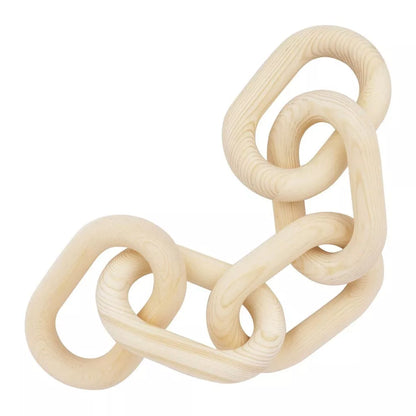 Elevate your space with our hand-carved natural wood chain link decoration, perfect for adding a touch of Minimal Decor and Bohemian charm. Ideal for mid-century modern, farmhouse, or white decor styles, this unique piece complements any living room or bedroom with its rustic elegance