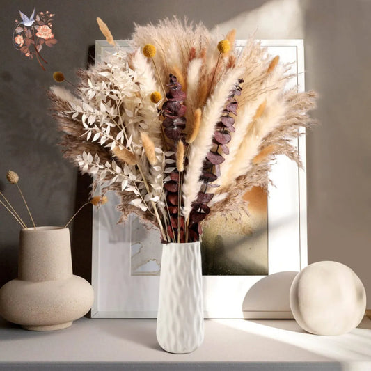 Natural Pampas Grass Bouquet Dried Flowers Autumn Home Room Decoration DIY Christmas Gift Artificial Flowers Wedding Arrangement