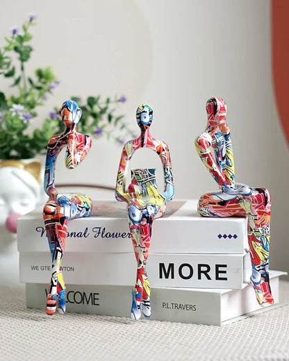 Graffiti Abstract Figurine Modern Pop Art Sculpture Interior Home Decoration Living Room Bookshelf Desk Decor Accessories