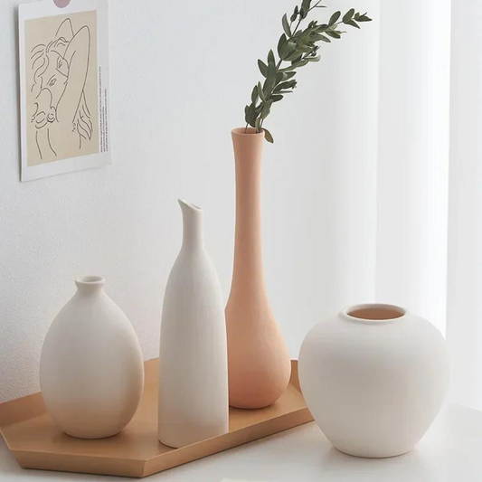 White Ceramic Vase Living Room Decoration Flower Vase